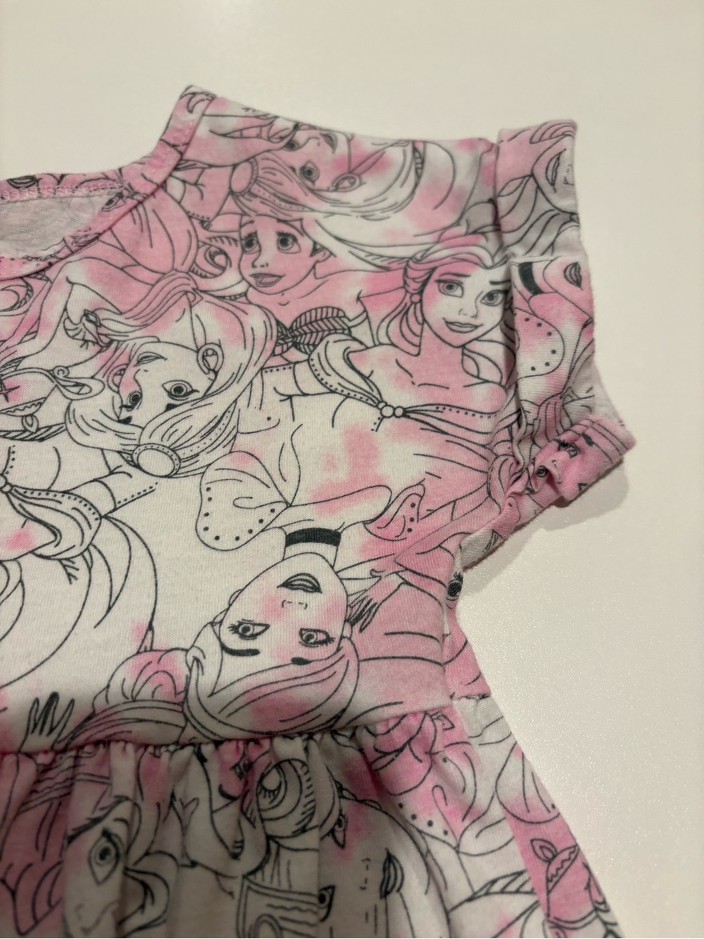 Girls Pink and White Disney Princess Dress Top 4/5